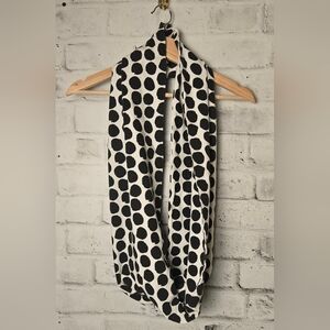 Organic Cotton Polka Dot Infinity Scarf | Black & White Modern Minimalist